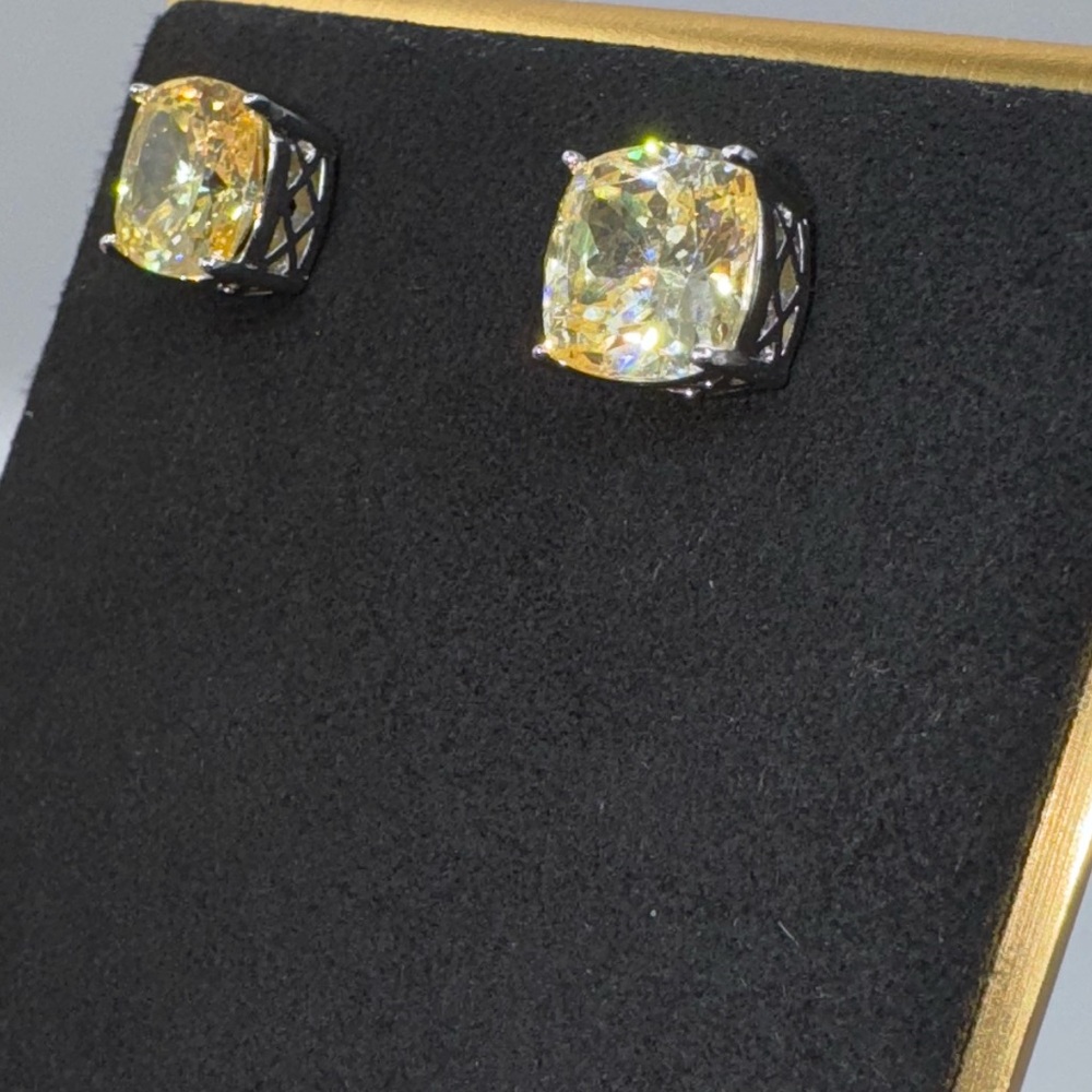 7.5ct Cushion Canary Studs - Picture 9 of 13
